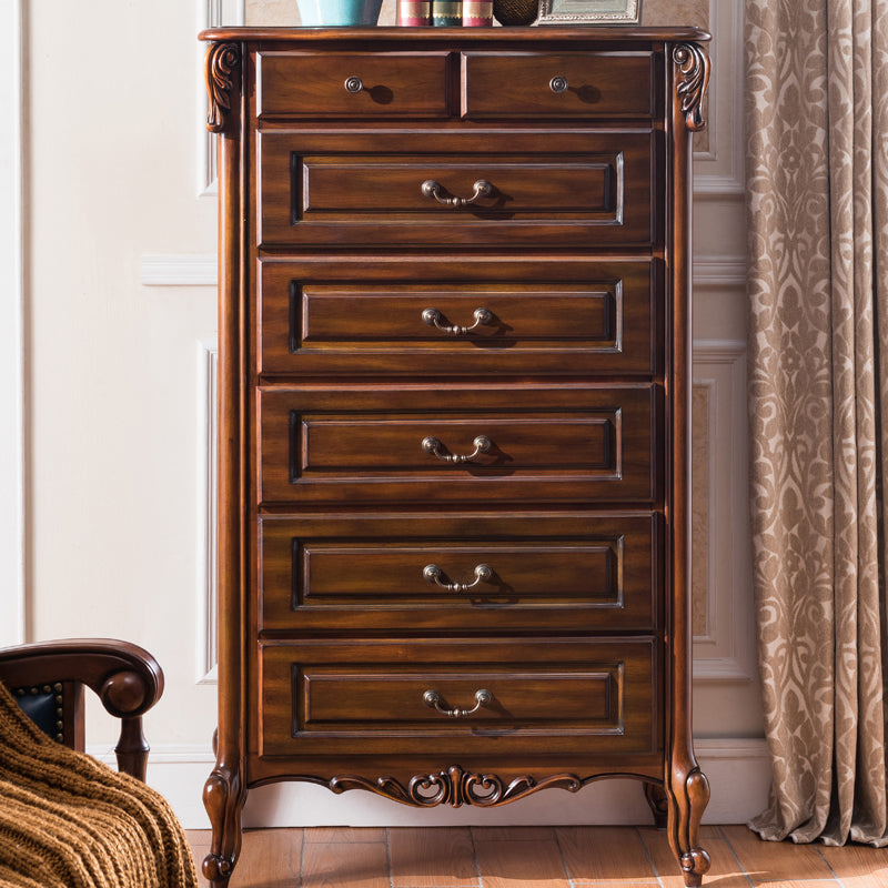 Mid-century Modern Solid Wood Chest Rectangle Accent Chest in Brown