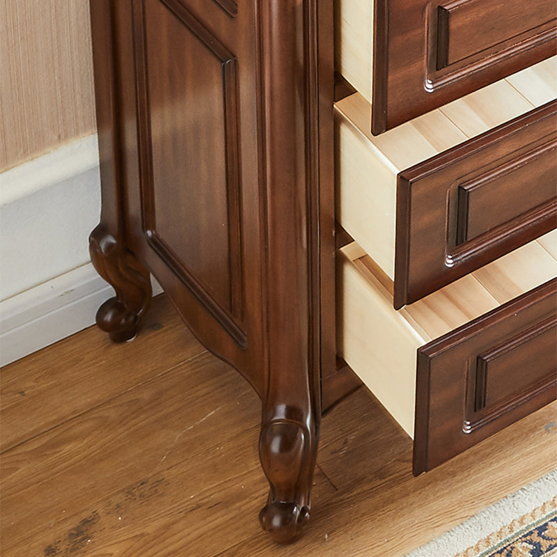 Mid-century Modern Solid Wood Chest Rectangle Accent Chest in Brown