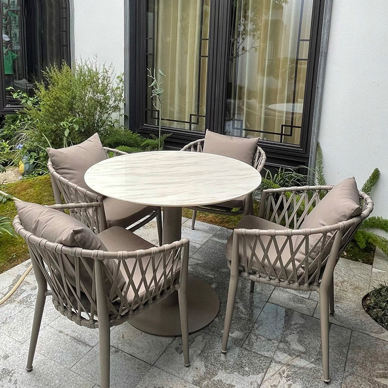 Modern Geometric Courtyard Table Stainless Steel Outdoor Table