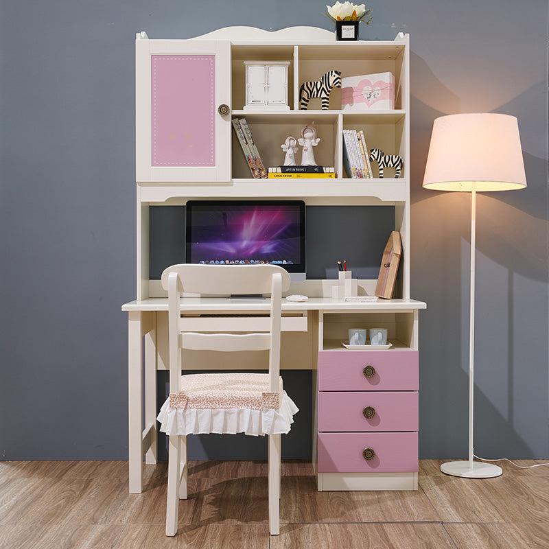 22" Wide Student Desk Wooden White Student Table with Storage Drawer