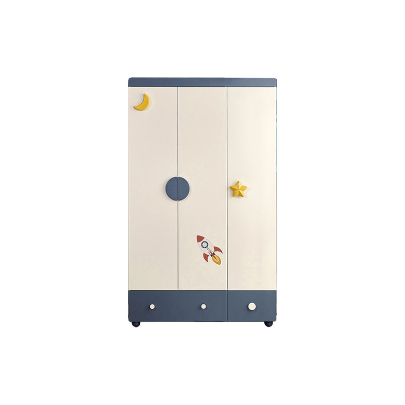 Space Dress Up Unit Contemporary Hanging Clothes Rack with Doors