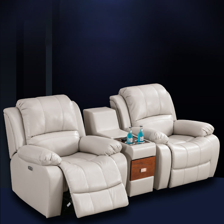 Contemporary Home Theater Recliner Solid Color Theater Arm Metal Standard