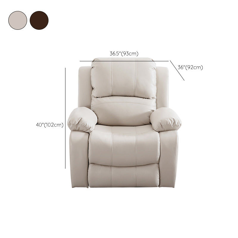 Contemporary Home Theater Recliner Solid Color Theater Arm Metal Standard