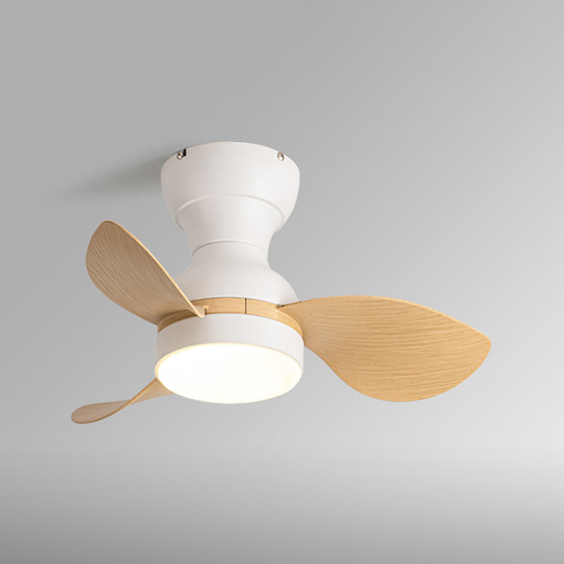 Fan Shape Metal Ceiling Fans Kid Style Single Light Flush Ceiling Fan