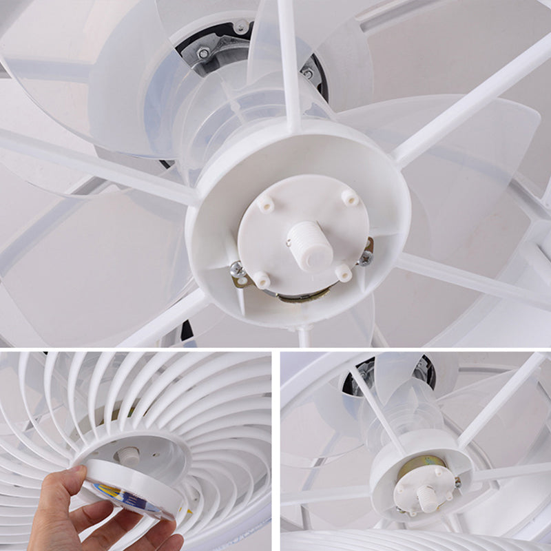 Metal Round Shape Ceiling Fan Modern Style 1 Light Ceiling Fans Fixtures