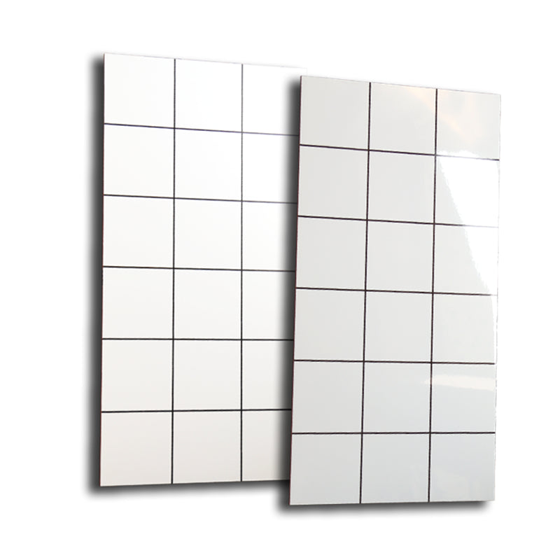 12" X 24" White Subway Tile Mixed Material Rectangular Shower Wall Tile