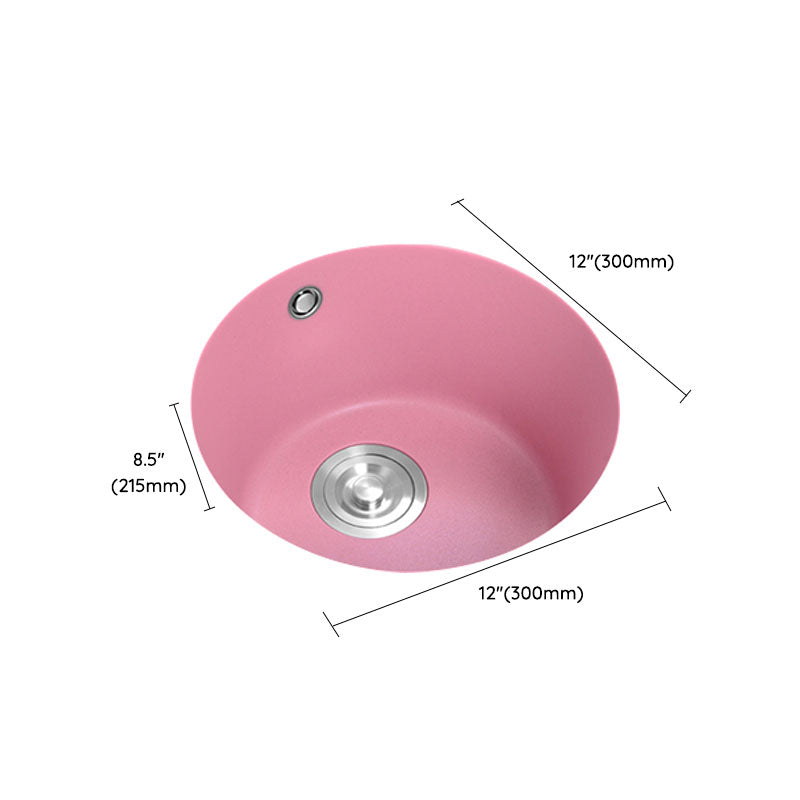 Quartz Kitchen Bar Sink Modern Pink Single Bowl Kitchen Bar Sink