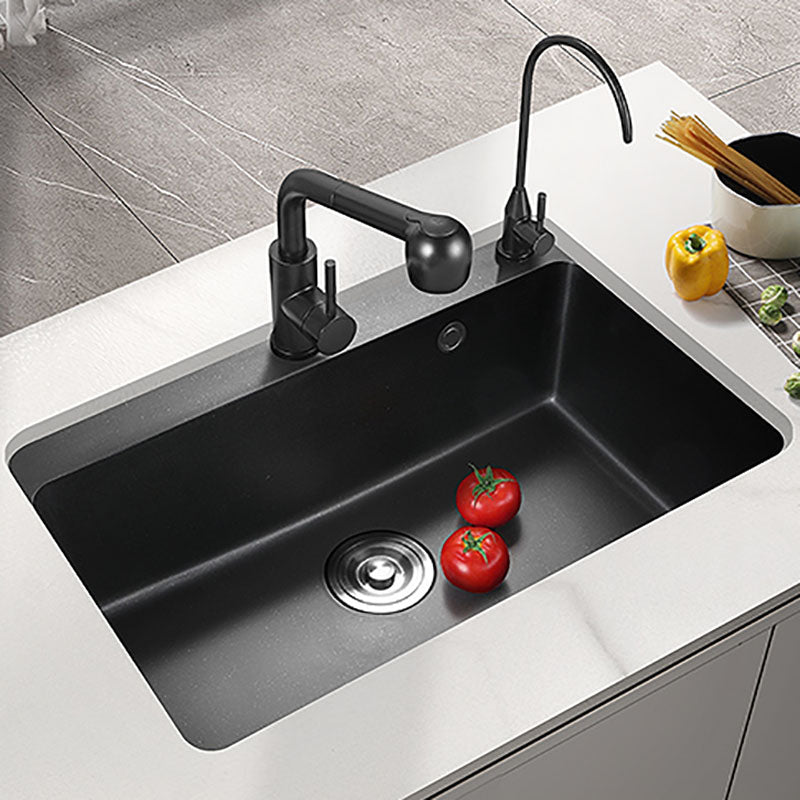 Quartz Kitchen Sink Modern Drop-In Kitchen Sink with Drain Assembly