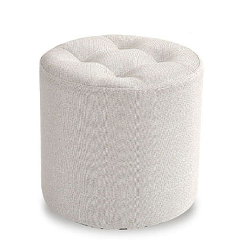 Fabric Cylinder Shape Pouf Pure Color Tufted Contemporary Fade Resistant Pouf