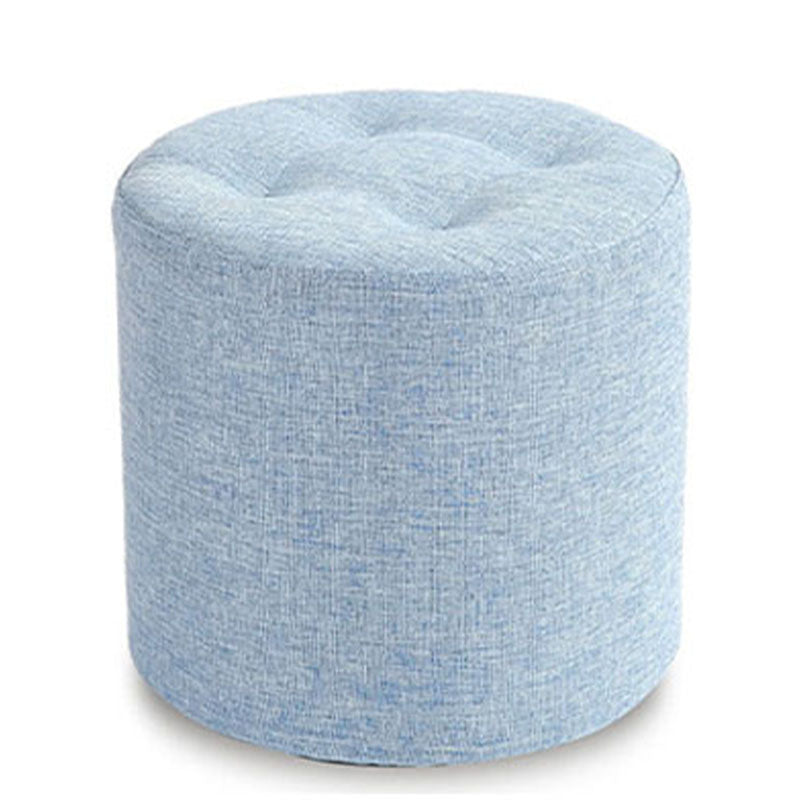 Fabric Cylinder Shape Pouf Pure Color Tufted Contemporary Fade Resistant Pouf