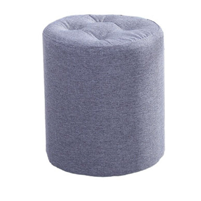 Fabric Cylinder Shape Pouf Pure Color Tufted Contemporary Fade Resistant Pouf