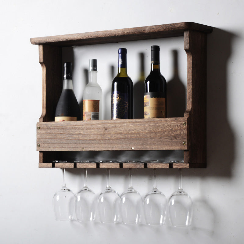 Modern Wall Mounted Wine Rack Wooden Wine Bottle Rack for Home