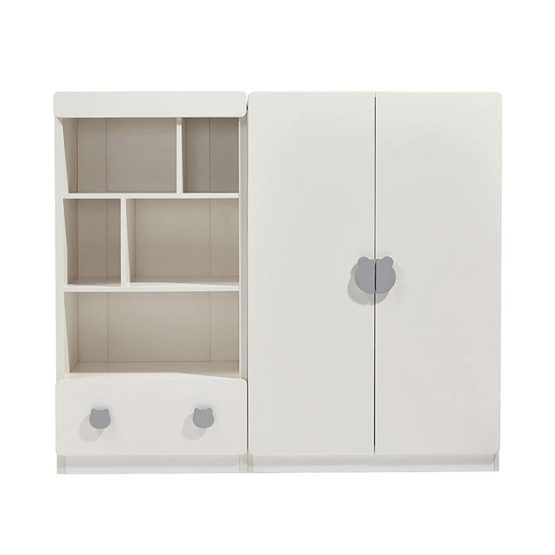 Wooden White Coat Locker High Gloss Kids Closet with Garment Rod