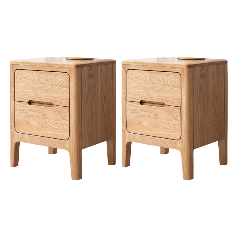 Simple Pure Color Kids Bedside Table 2-Drawer Nursery Nightstand