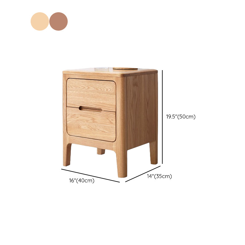 Simple Pure Color Kids Bedside Table 2-Drawer Nursery Nightstand