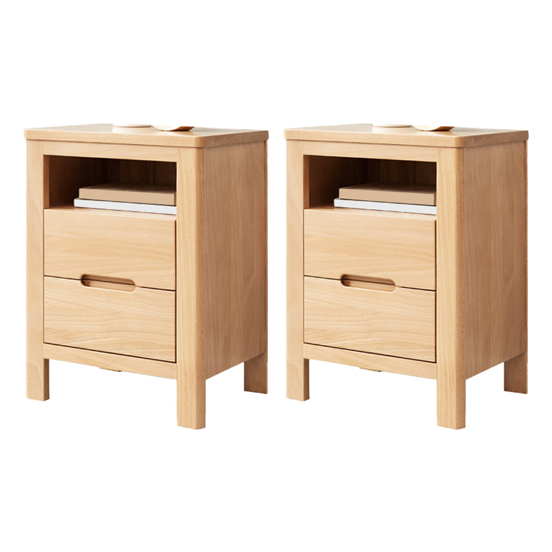 Solid Wood Brown Kids Bedside Table Modern Wooden Nightstands