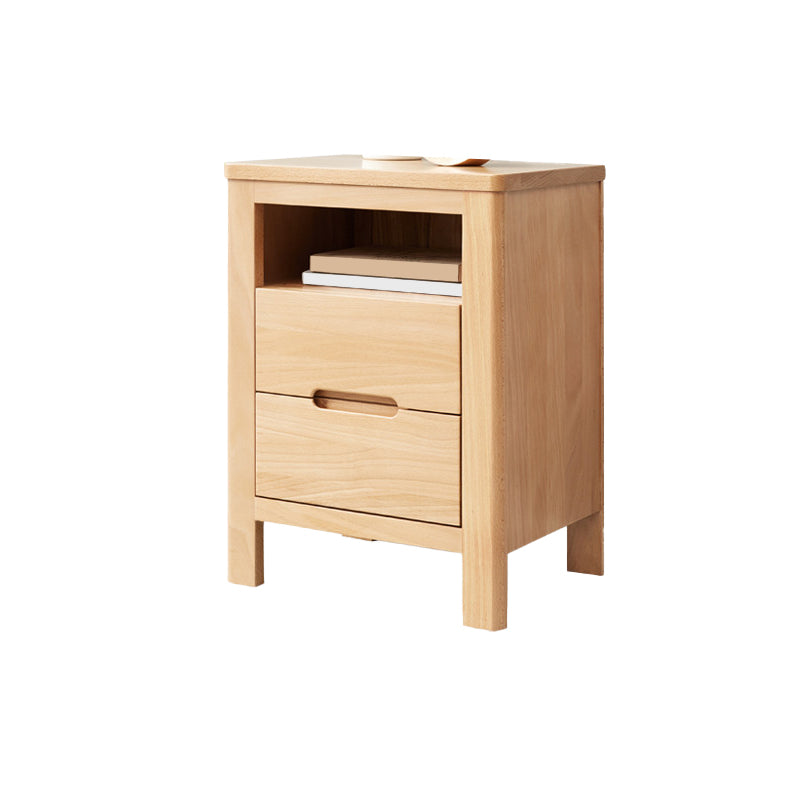 Solid Wood Brown Kids Bedside Table Modern Wooden Nightstands