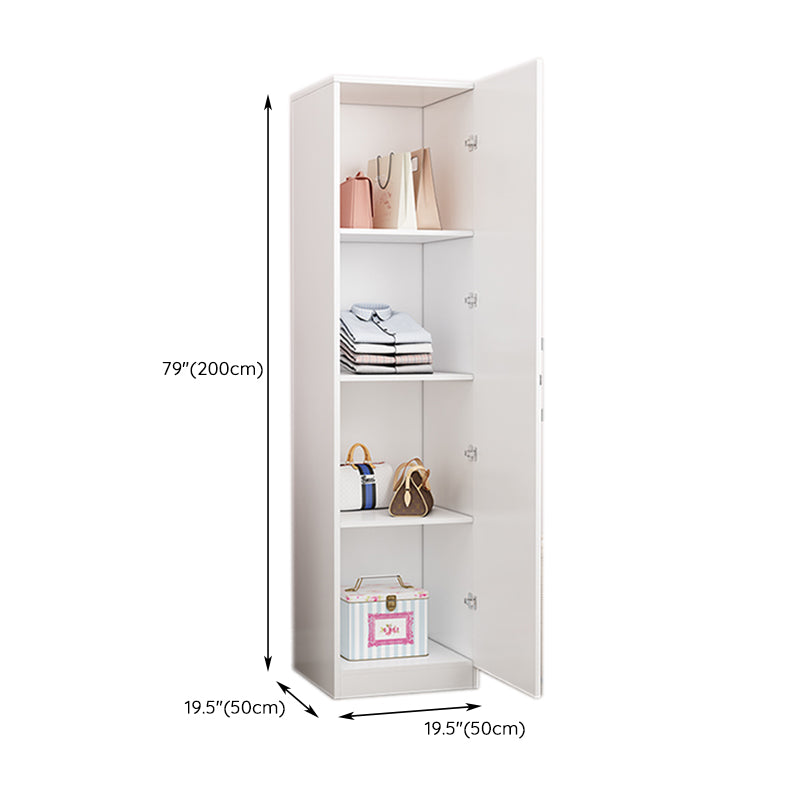 Modern Wooden White Coat Locker High Gloss Kids Closet with 1 Door