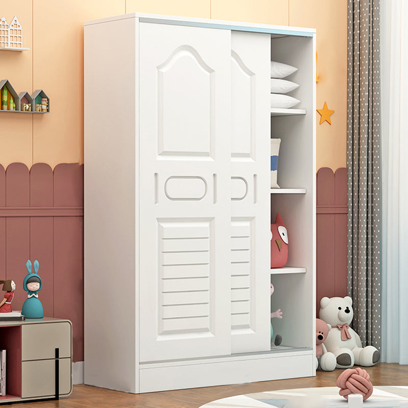 Wooden Wardrobe Armoire Contemporary Dress Up Unit with Doors