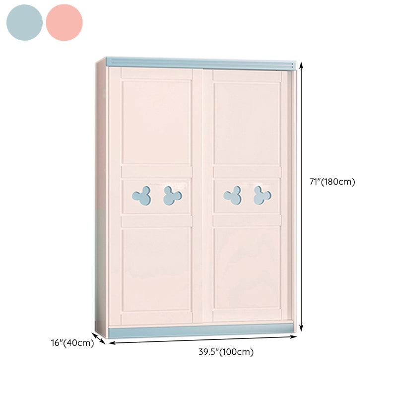 Pink and Blue Dress Up Unit Manufactured Wood Hanging Clothes Rack