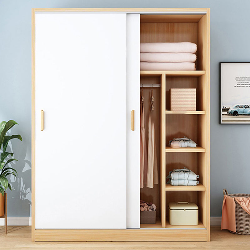 Wooden Urban Coat Locker High Gloss White Kids Closet with Sliding Barn Door