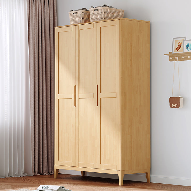 Contemporary Wooden Closet Glossy Kids Closet with Garment Rod