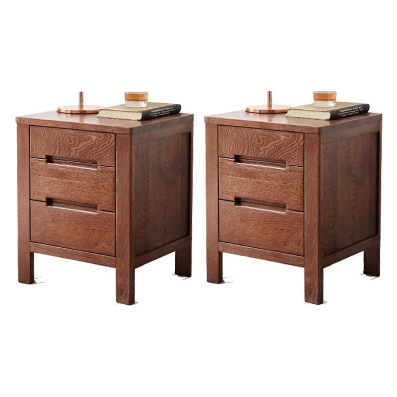 Simple Solid Wood Kids Bedside Table 3 Drawers Nursery Nightstand