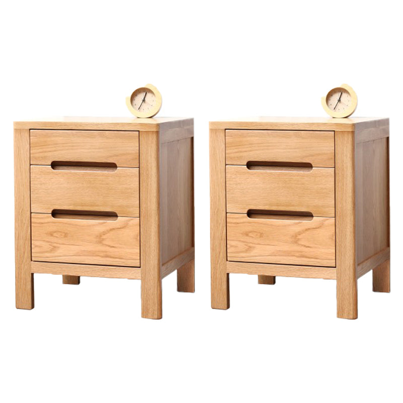 Simple Solid Wood Kids Bedside Table 3 Drawers Nursery Nightstand