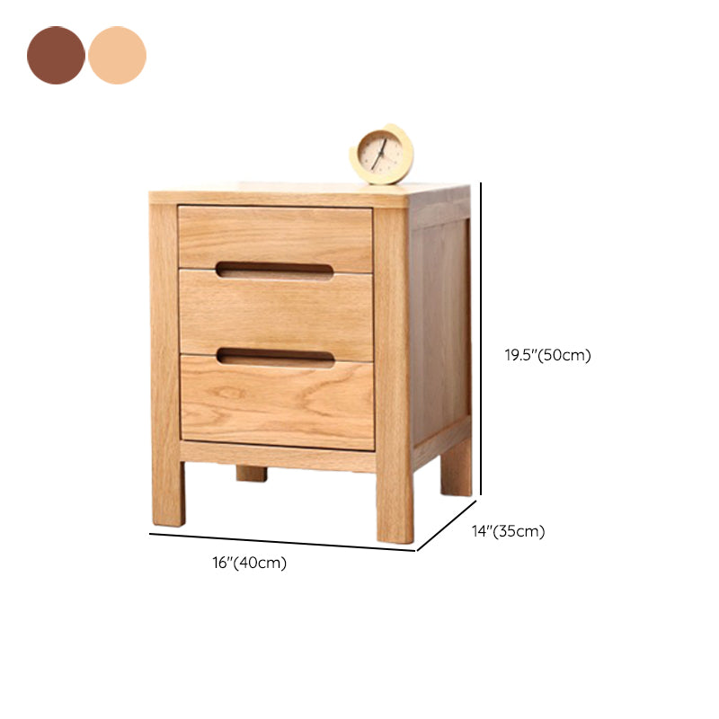 Simple Solid Wood Kids Bedside Table 3 Drawers Nursery Nightstand