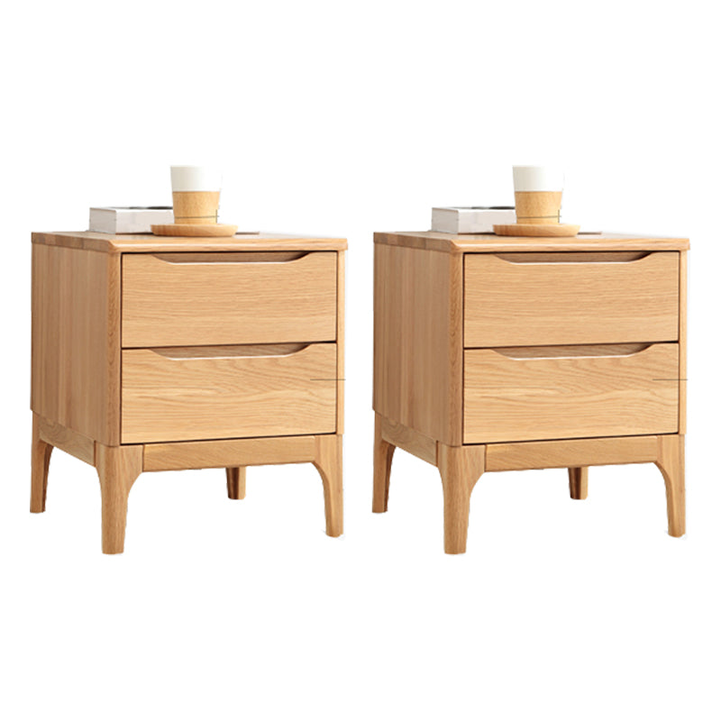 Simple Solid Wood Kids Bedside Table 2 Drawers Nursery Nightstand