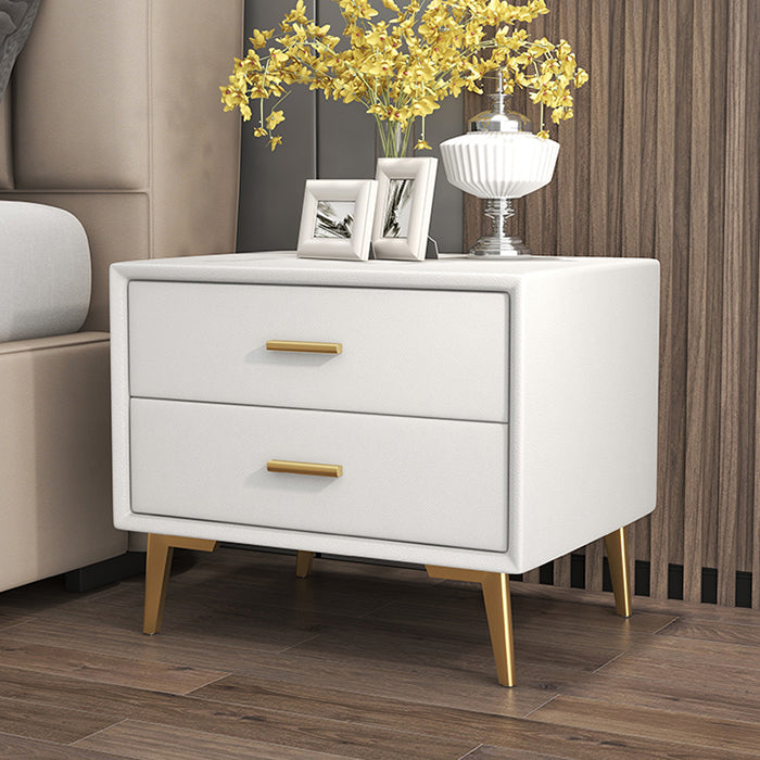 Modern Leather Nursery Nightstand 2 Drawers Children's Bedside Table