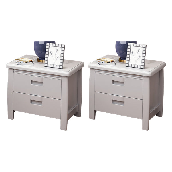 Nursery Nightstand With Drawer Flat Top Solid Wood Kids Bedside Table