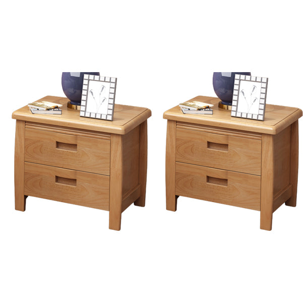 Nursery Nightstand With Drawer Flat Top Solid Wood Kids Bedside Table