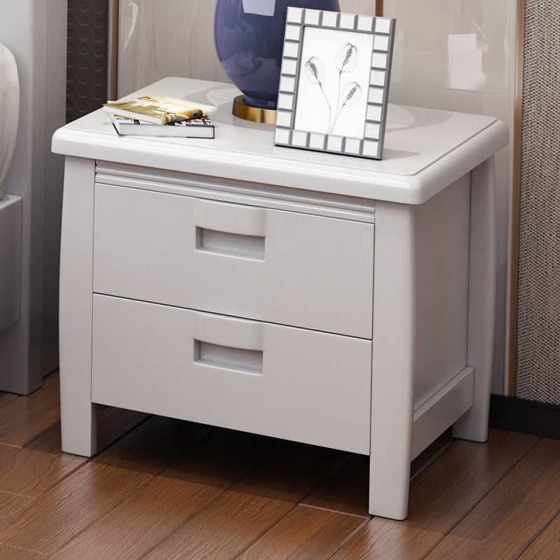 Nursery Nightstand With Drawer Flat Top Solid Wood Kids Bedside Table