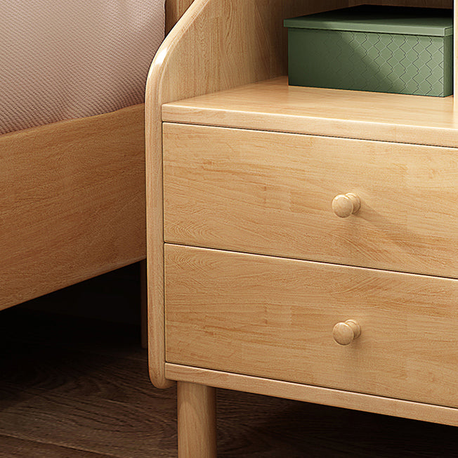 Nordic Solid Wood Nightstands Kid Bedside Table with Drawers