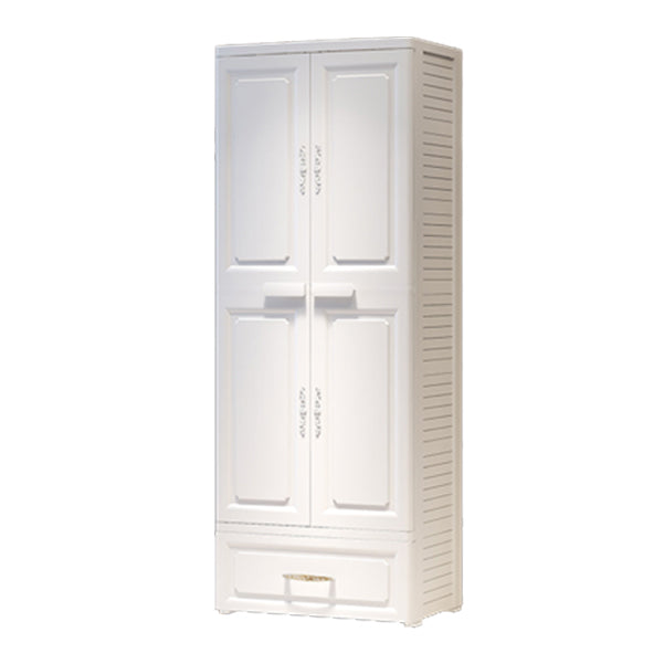 White Plastic Kids Closet High Gloss Multi-Storage Coat Locker