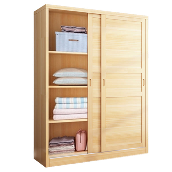 Solid Wood Wardrobe Armoire Contemporary Wardrobe Armoire with Doors