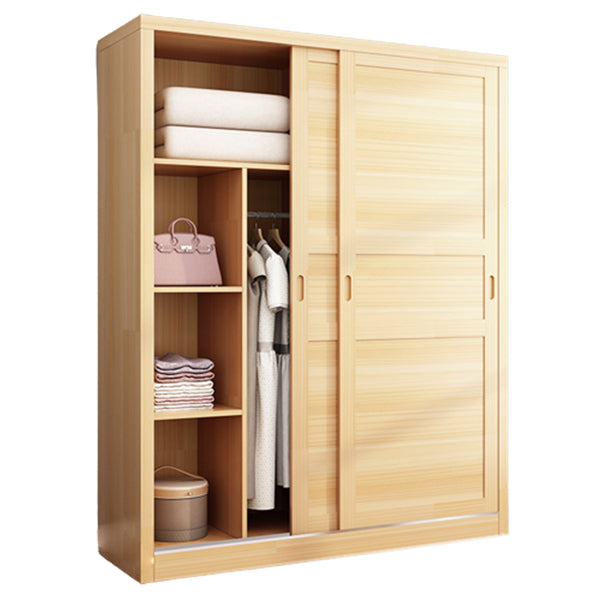 Solid Wood Wardrobe Armoire Contemporary Wardrobe Armoire with Doors