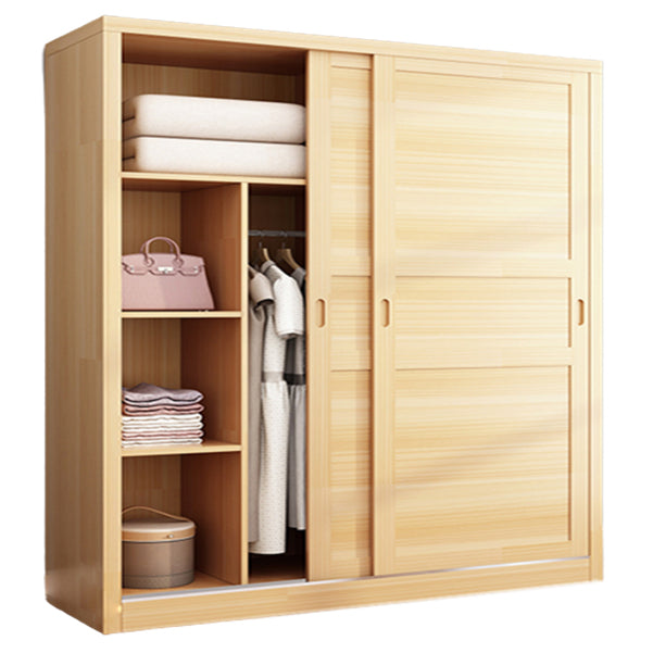 Solid Wood Wardrobe Armoire Contemporary Wardrobe Armoire with Doors