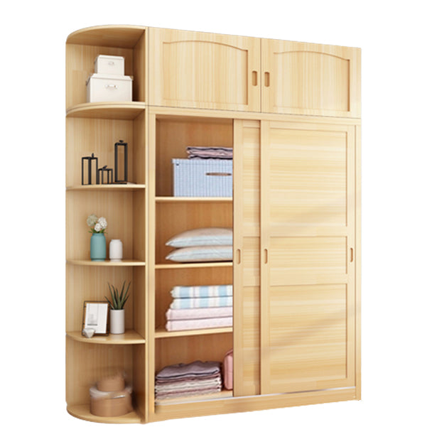 Solid Wood Wardrobe Armoire Contemporary Wardrobe Armoire with Doors