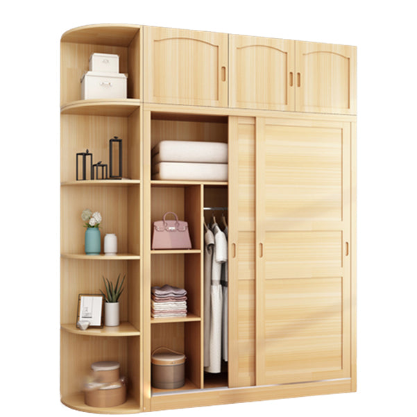 Solid Wood Wardrobe Armoire Contemporary Wardrobe Armoire with Doors