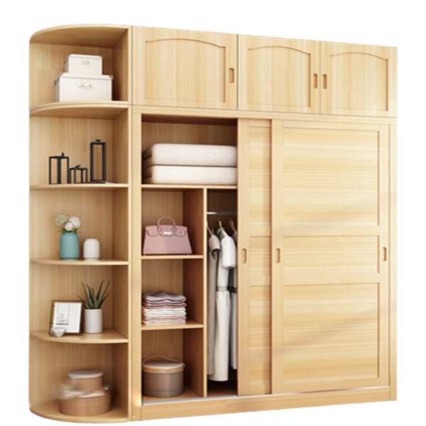 Solid Wood Wardrobe Armoire Contemporary Wardrobe Armoire with Doors