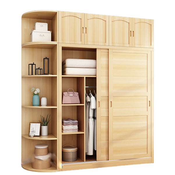 Solid Wood Wardrobe Armoire Contemporary Wardrobe Armoire with Doors