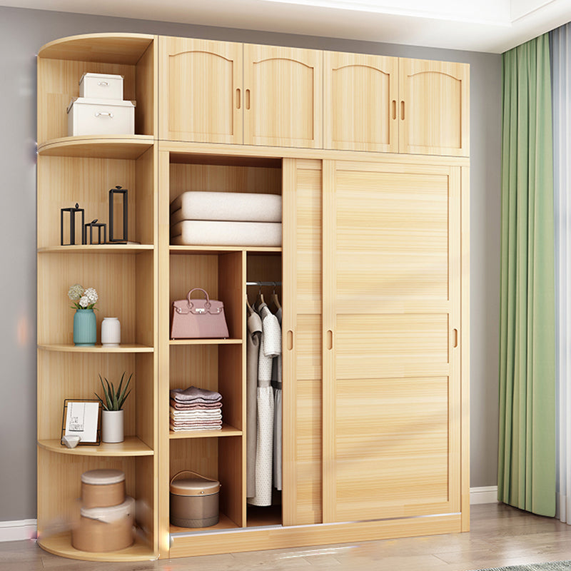 Solid Wood Wardrobe Armoire Contemporary Wardrobe Armoire with Doors