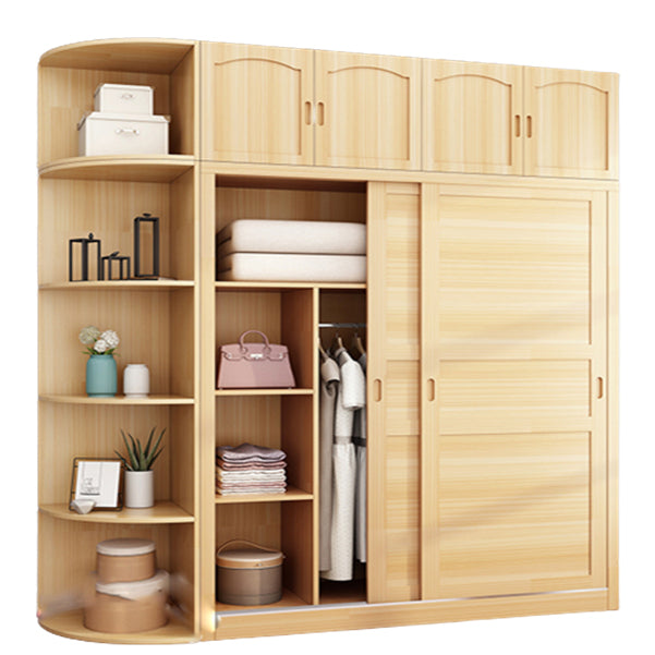 Solid Wood Wardrobe Armoire Contemporary Wardrobe Armoire with Doors