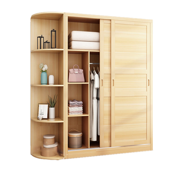 Solid Wood Wardrobe Armoire Contemporary Wardrobe Armoire with Doors