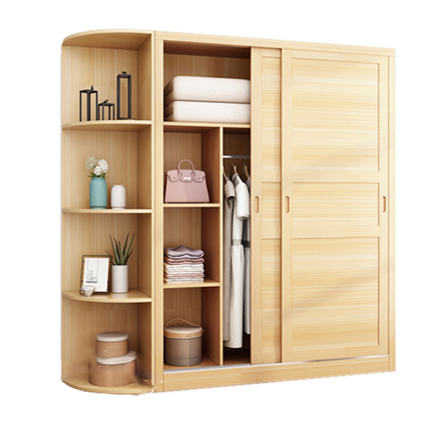 Solid Wood Wardrobe Armoire Contemporary Wardrobe Armoire with Doors