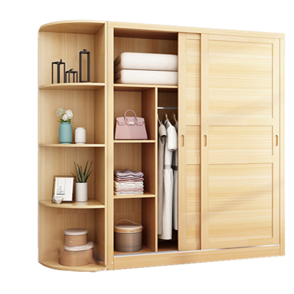 Solid Wood Wardrobe Armoire Contemporary Wardrobe Armoire with Doors