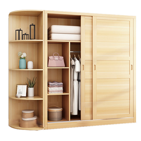 Solid Wood Wardrobe Armoire Contemporary Wardrobe Armoire with Doors