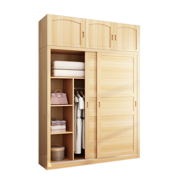 Solid Wood Wardrobe Armoire Contemporary Wardrobe Armoire with Doors